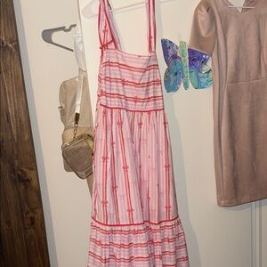 Entro Striped Pink and Red Maxi Dress